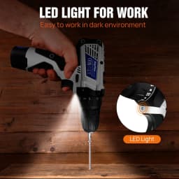 45Nm Cordless Drill Screwdriver with 1 x 1.5 Ah Battery, 2 Speed 400-1400RPM, Forward & Reverse Setting, Screwing and Drilling