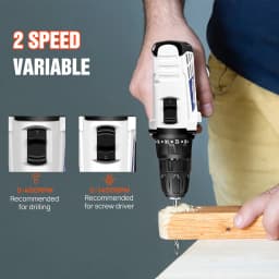 45Nm Cordless Drill Screwdriver with 1 x 1.5 Ah Battery, 2 Speed 400-1400RPM, Forward & Reverse Setting, Screwing and Drilling