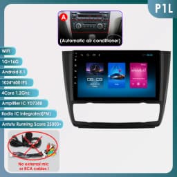 Hizpo Android 14 Car Multimedia Radio For BMW 1-Series 1 Series E87 E81 E82 E88 2004 - 2011 4G GPS Video PLayer Navi Carplay DSP