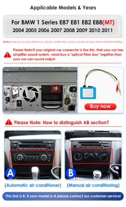Hizpo Android 14 Car Multimedia Radio For BMW 1-Series 1 Series E87 E81 E82 E88 2004 - 2011 4G GPS Video PLayer Navi Carplay DSP