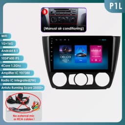 Hizpo Android 14 Car Multimedia Radio For BMW 1-Series 1 Series E87 E81 E82 E88 2004 - 2011 4G GPS Video PLayer Navi Carplay DSP