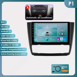 Hizpo Android 14 Car Multimedia Radio For BMW 1-Series 1 Series E87 E81 E82 E88 2004 - 2011 4G GPS Video PLayer Navi Carplay DSP
