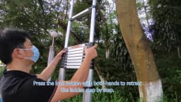 Black 5M Heavy Duty Telescopic Ladders 16.4FT Home Aluminum Extendable Roof Ladder With Detachable Hooks, Certificated EN131