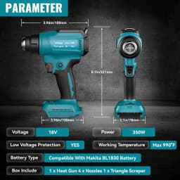 Cordless Heat Gun For Electronic Repair Tools For Makita 18V Battery For Shrinking Phone Repair 4pcs Nozzles For BL1830 Battery