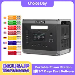 SOLARPLAY Camping Portable Power Station Solar Generator 2400W 2160WH AC-Steckdosen 12 Output Ports Fully Charged In 1.5 Hours