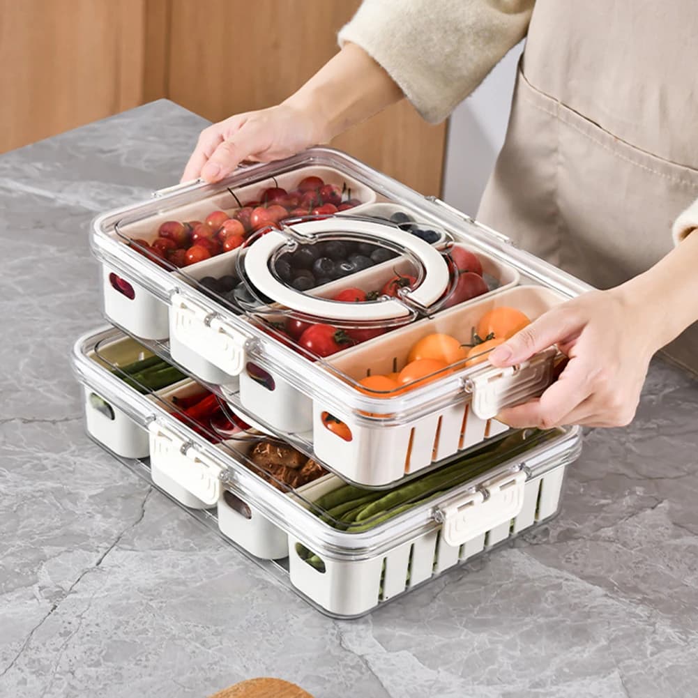 4 Pack Fridge Organizer Stackable Refrigerator Organizer Bins with Lids BPA-Free Fridge Organizers and Storage Containers
