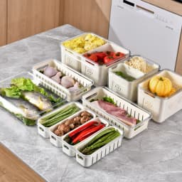 4 Pack Fridge Organizer Stackable Refrigerator Organizer Bins with Lids BPA-Free Fridge Organizers and Storage Containers