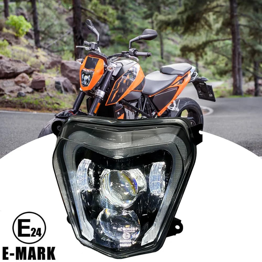 E-24 Motorcycle LED Headlight Assembly Headlamp Plug&Play For KTM duke 690 2012-2016 2017 2018 2019 690R 2013-2015 2016 2017