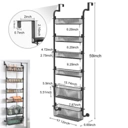 6 Layer Door Hanging Storage Basket No Need To Drill Holes For Storing Household Item Clothing Toys Bathroom Shelf Organizer