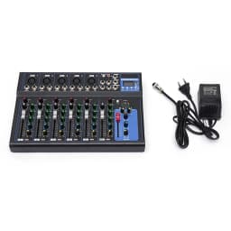 7-Kanal Professional Audio-Mixer, 7 Kanal Sound Mixing Console Digitaler Audio Mixer Stereo DJ Mixer Soundboard Konsole