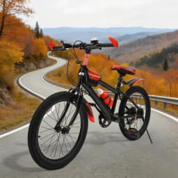20" 7 Speeds Mountain Bike for Kids, Adjustable Height MTB Bicycle , Kids Bike for Boys Girls 1.3-1.5m with Dual-Disc Brake