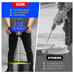 2600W Handheld Paddle Mixer, 6-Speed Electric Mortar Mixer for Plaster, Grout & Paint – Corded 230V UK Plug