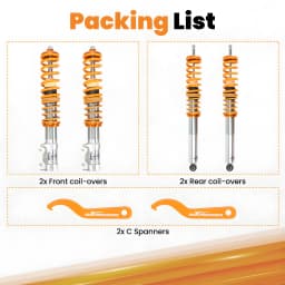Coilovers, Suspension Struts For VW Golf MK2 all models 83-92 for VW Golf MK2 / MK3 Volkswagen Corrado 1989-1995