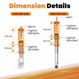 Coilovers, Suspension Struts For VW Golf MK2 all models 83-92 for VW Golf MK2 / MK3 Volkswagen Corrado 1989-1995
