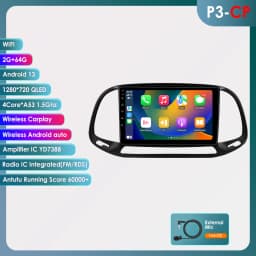 Hizpo AI Voice Autoradio Radio For Fiat Doblo 2015 - 2019 4G Car Multimedia GPS 2din Wireless CarPlay Android Auto Navigation BT