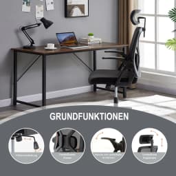 SYMINO Office Chair With Adjustable Headrest, Armrests, Lumbar Support, Ergonomic Office Chair, Rotating Rocker Function
