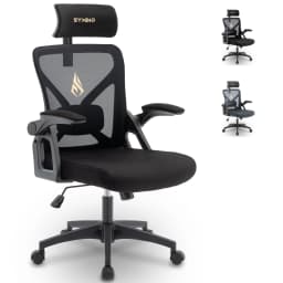 SYMINO Office Chair With Adjustable Headrest, Armrests, Lumbar Support, Ergonomic Office Chair, Rotating Rocker Function