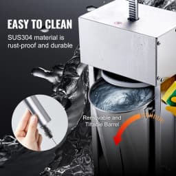 SucceBuy Electric Sausage Stuffer Vertical Meat Stuffer Speed Control Foot Pedal Made of 304 Stainless Steel 5 Stuffing Tubes
