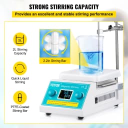 SucceBuy 2/5L Magnetic Stirrer Hot Plate Drink Agitator Vortex Mixer Shaker W/ Stir Bar Digital Display Portable Blender for Lab