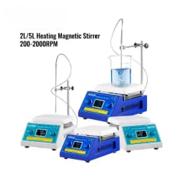 SucceBuy 2/5L Magnetic Stirrer Hot Plate Drink Agitator Vortex Mixer Shaker W/ Stir Bar Digital Display Portable Blender for Lab