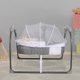 Baby Cot 3-Speed Auto Swing Electric Baby Swing Baby Bouncer Baby Lounger Cradle up to 18KG with Music