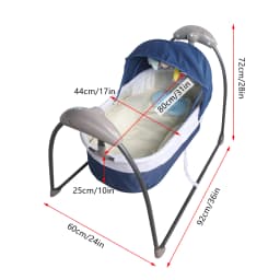 Baby Cot 3-Speed Auto Swing Electric Baby Swing Baby Bouncer Baby Lounger Cradle up to 18KG with Music