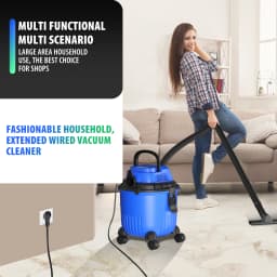 1800W Wet And Dry Vacuum Cleaner 15L Tank 3-in-1 Cleaning Vacuum Blow Function Electric 2m Cord for Home Car Dust Collection