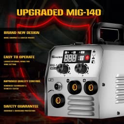 SSIMDER MIG Welder Gasless MIG MMA 2 in 1 Welding Machine Flux Core Welder  140Amp IGBT Inverter Welder MIG No Gas