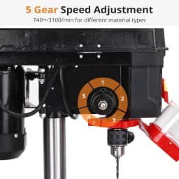 Benchtop Drill Press Benchtop Drill Machine 5 Speed Adjustable 8 Inch Swing Distance 0-45° Tiltling Tabletop Drilling Machine