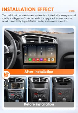 Hizpo 10.1 Inch Wireless CarPlay Android Auto Car Radio For Citroen C4 C4L 2013 - 2017 Multimedia Autoradio Octa Core 4G Stereo