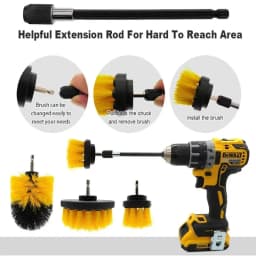 3pc/5Pcs Electric Drill-Brush Kit Power Scrubber Brush For Carpet Bathroom Surface Tub Furniture Shower Tile Tires Cleaning Tool