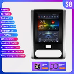 OSSURET 9.7''Android 13 Car Radio for Nissan X-Trail X Trail 2 T31 MX6 2007-2015 Multimedia Stereo 2Din Vertical Screen Carplay