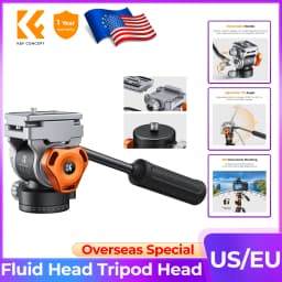 K&F Concept 11lb/5kg Load Tripod Fluid Head Video Head Silky-Smooth Stable Camera Fluid Heads for Nikon Canon Leica Sony Camera