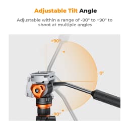 K&F Concept 11lb/5kg Load Tripod Fluid Head Video Head Silky-Smooth Stable Camera Fluid Heads for Nikon Canon Leica Sony Camera