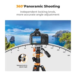 K&F Concept 11lb/5kg Load Tripod Fluid Head Video Head Silky-Smooth Stable Camera Fluid Heads for Nikon Canon Leica Sony Camera