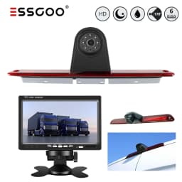ESSGOO 7" TFT LCD Monitor +Rear View Camera 3rd Brake Light For Mercedes-benz Sprinter W906 Volkswagen Crafter Caravelle T5/T6