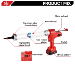 ONEVAN 50MM Electric Glass Gun 14 Nozzles Cordless Caulking Glass Gun Houeshold Gap Filling Power Tools For Makita Battery Pin