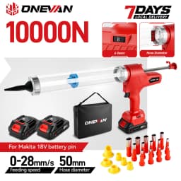 ONEVAN 50MM Electric Glass Gun 14 Nozzles Cordless Caulking Glass Gun Houeshold Gap Filling Power Tools For Makita Battery Pin