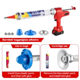 ONEVAN 50MM Electric Glass Gun 14 Nozzles Cordless Caulking Glass Gun Houeshold Gap Filling Power Tools For Makita Battery Pin