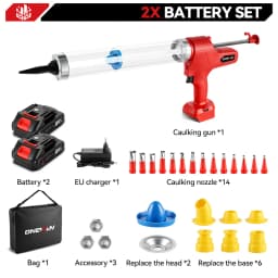 ONEVAN 50MM Electric Glass Gun 14 Nozzles Cordless Caulking Glass Gun Houeshold Gap Filling Power Tools For Makita Battery Pin