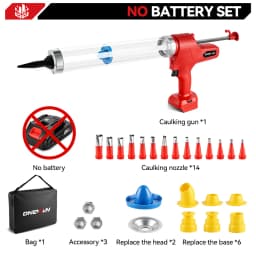 ONEVAN 50MM Electric Glass Gun 14 Nozzles Cordless Caulking Glass Gun Houeshold Gap Filling Power Tools For Makita Battery Pin
