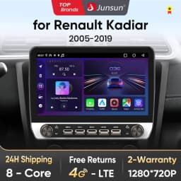 Junsun 10" Button Car Radio for Renault Kadiar 2015 GPS Multimedia Stereo BT FM RDS Wireless CarPlay for Apple Android Auto 4G