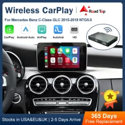 RoadTop Wireless CarPlay Android Auto for Mercedes Benz C-Class & GLC-NTG5.0 2015-2018 with Mirror Link AirPlay Car Play
