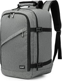 Kono Cabin bag 40x20x25 cm for Ryanair Under Seat hand luggage Backpack, Cabin Size 20L Black Minimalist