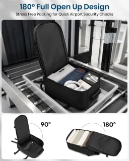 Kono Cabin bag 40x20x25 cm for Ryanair Under Seat hand luggage Backpack, Cabin Size 20L Black Minimalist