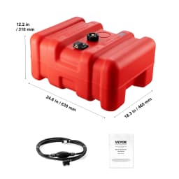 SucceBuy 12Gal Marine Fuel Tank Portable Boat Fuel Gas Tank with Hose Easy to Carry for Yacht Outboard Engine Fishing Boats