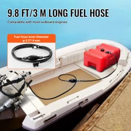 SucceBuy 12Gal Marine Fuel Tank Portable Boat Fuel Gas Tank with Hose Easy to Carry for Yacht Outboard Engine Fishing Boats