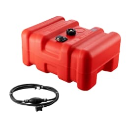 SucceBuy 12Gal Marine Fuel Tank Portable Boat Fuel Gas Tank with Hose Easy to Carry for Yacht Outboard Engine Fishing Boats