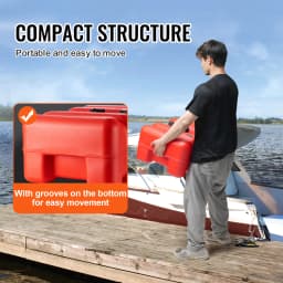 SucceBuy 12Gal Marine Fuel Tank Portable Boat Fuel Gas Tank with Hose Easy to Carry for Yacht Outboard Engine Fishing Boats