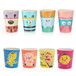 Baby Natural Bamboo Fiber Tableware Bowl Baby Feeding Plate Children Cute Cartoon Bowl Set